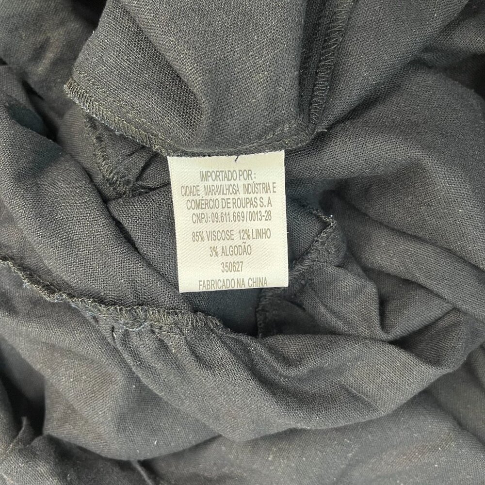 NWOT Farm Rio Linen Blend Black Sleeveless Layer Tiered Maxi Dress Size L - Picture 11 of 15
